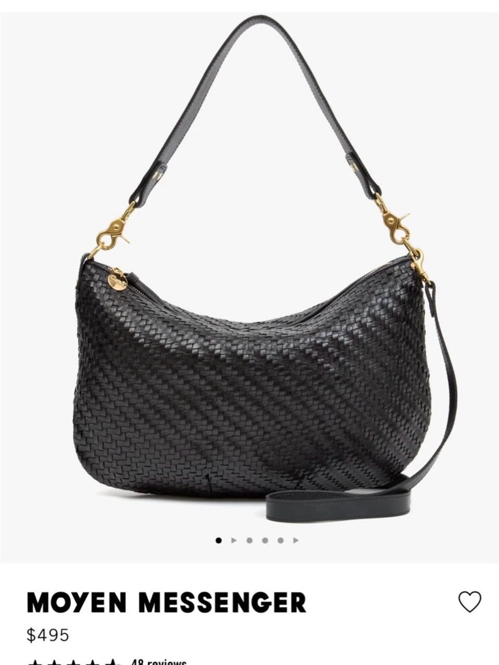 Messenger Shoulder Bag in Black
